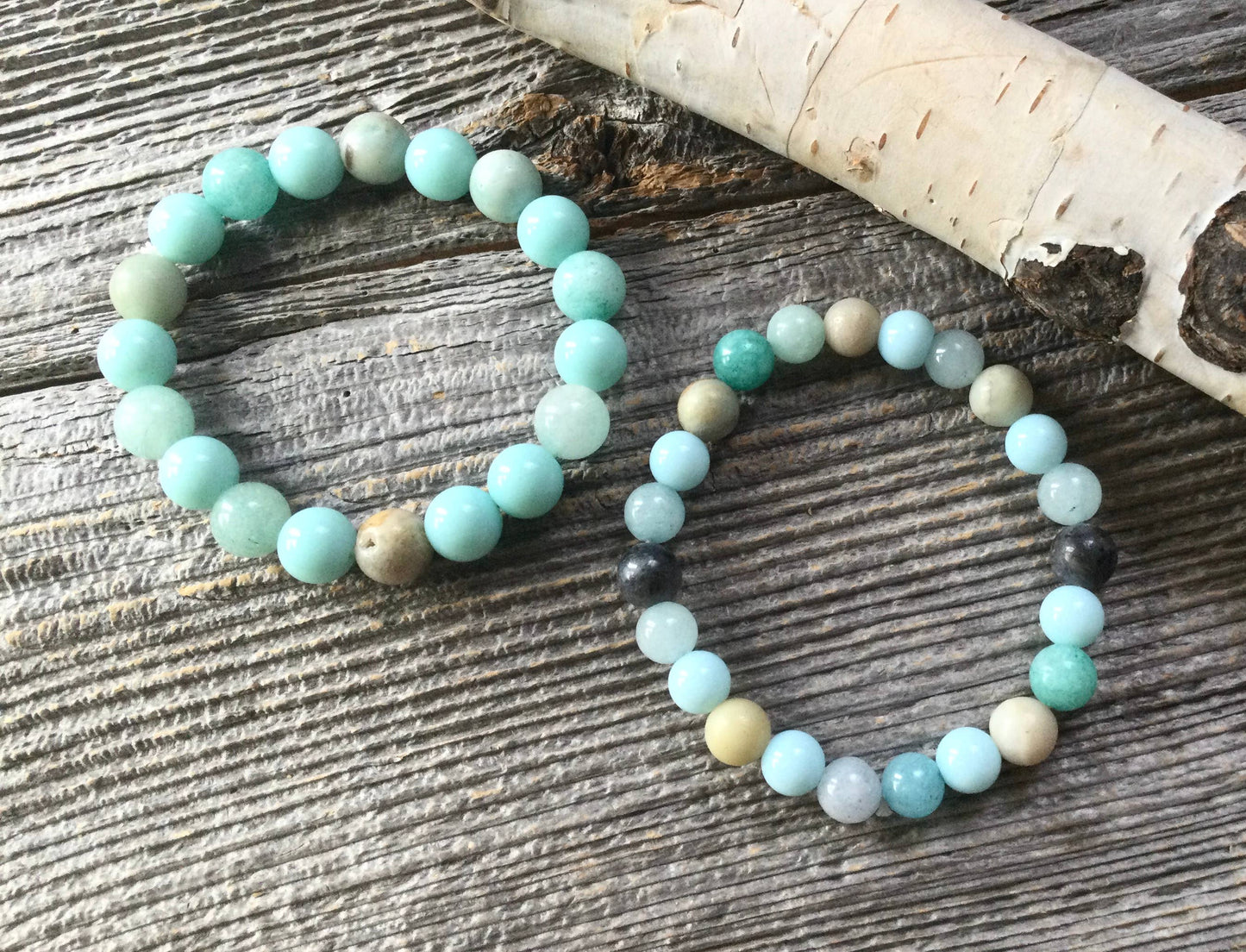 Bracelet amazonite 8 and 10 mm