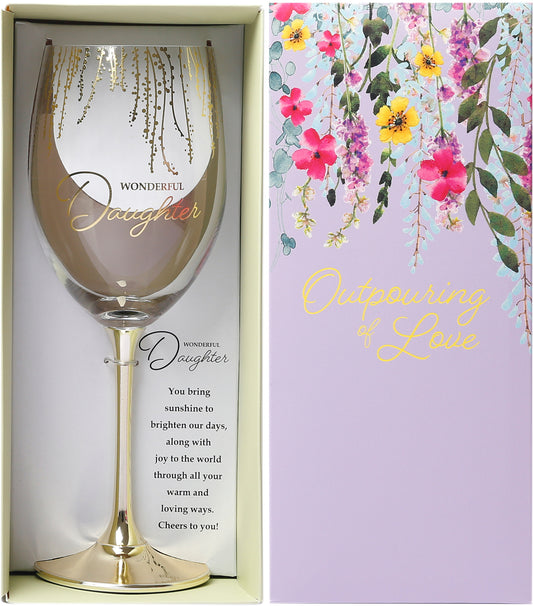 Daughter - Gift Boxed 19 oz Crystal Wine Glass
