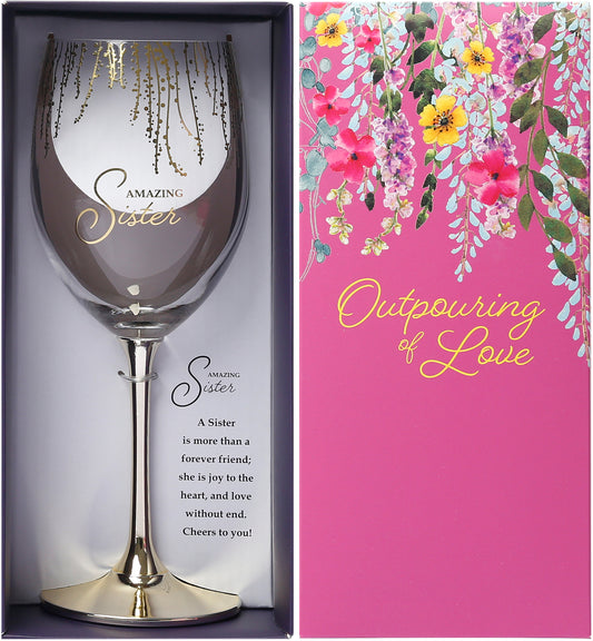 Sister - Gift Boxed 19 oz Crystal Wine Glass