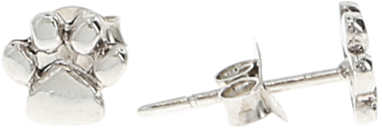 Cat Lover - 6mm Sterling Silver Pawprint Stud Earrings