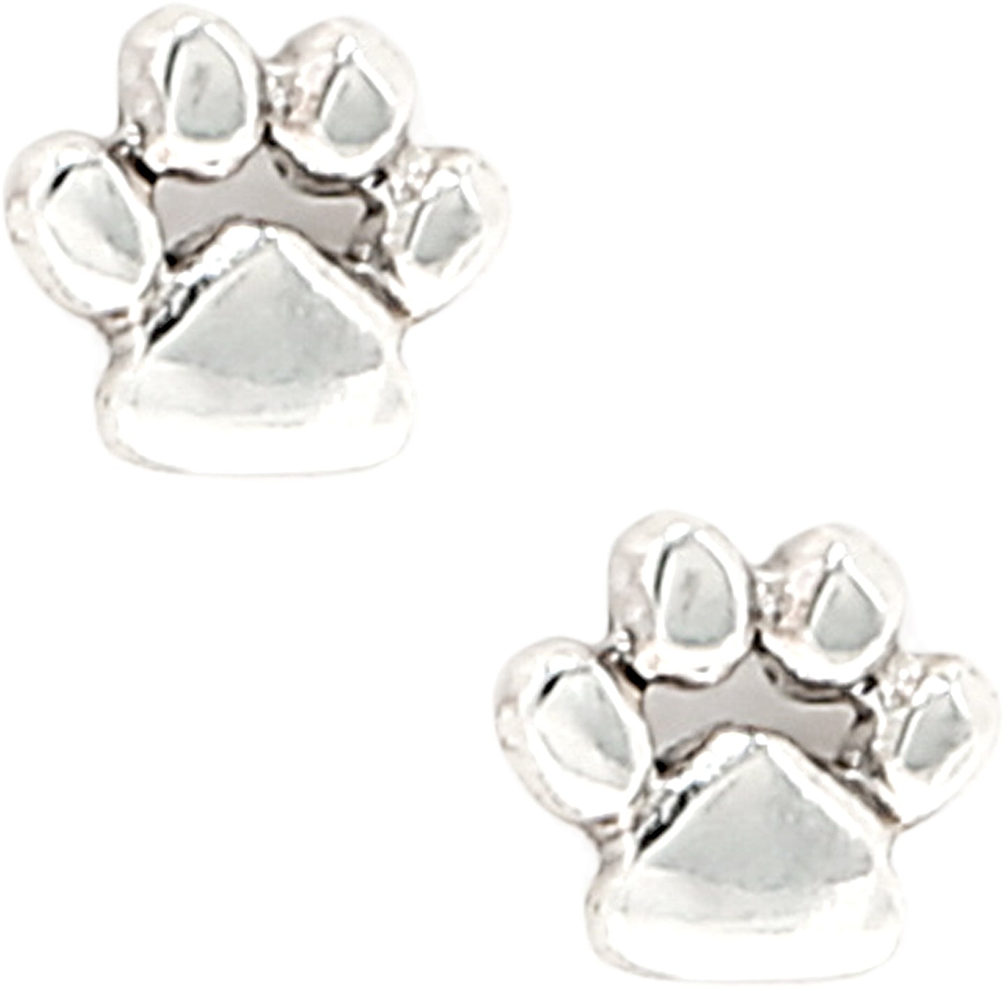 Dog Lover - 6mm Sterling Silver Pawprint Stud Earrings