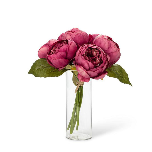 Peony Full  Bouquet-Rose Pink-10"H
