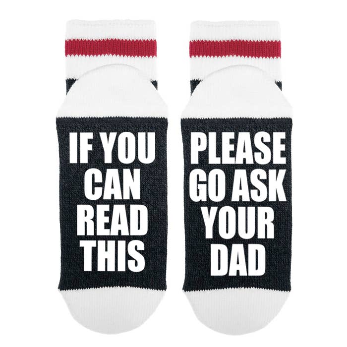 If You Can Read This Please Go Ask Your Dad - Socks: Glitter Gold