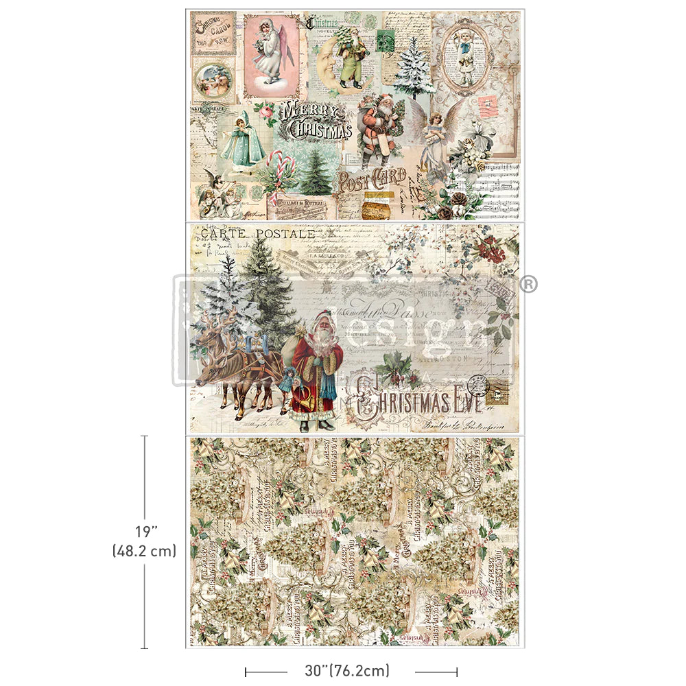 Holly Jolly Hideaway - Redesign Decoupage Decor Tissue Paper Triple Pack -