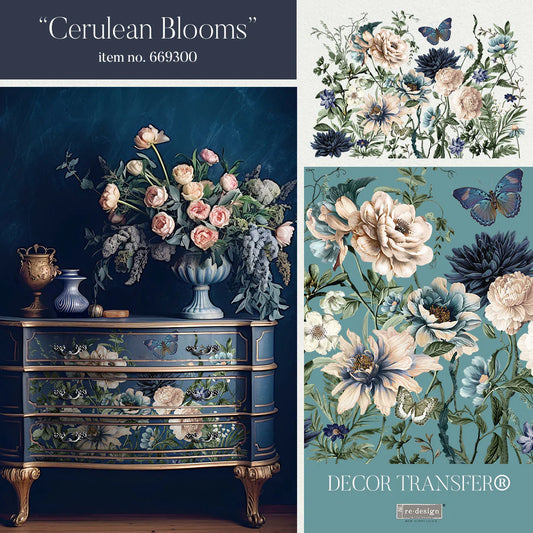 Cerulean Blooms - Redesign Decor Transfer