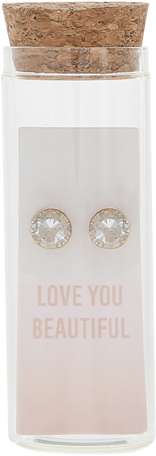 Love You Beautiful - 14K Gold Plated Earring in a Bottle