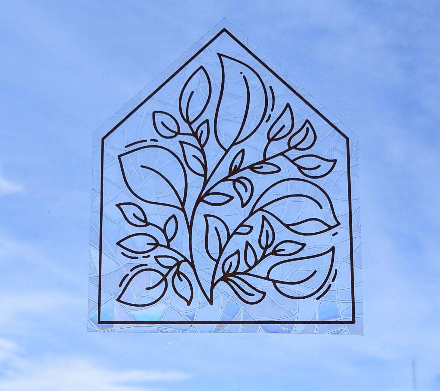 Greenhouse Suncatcher Sticker | Rainbow Making Window Decal | Plant Mom Gift | Plant Room Decor | Removable | Minimalist Aesthetic