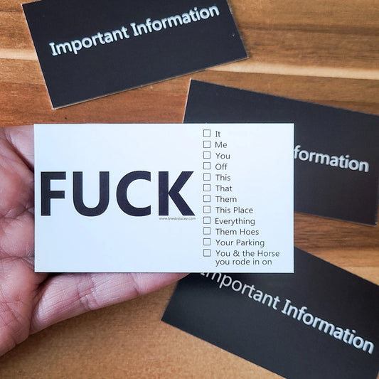 CARDS- Important information