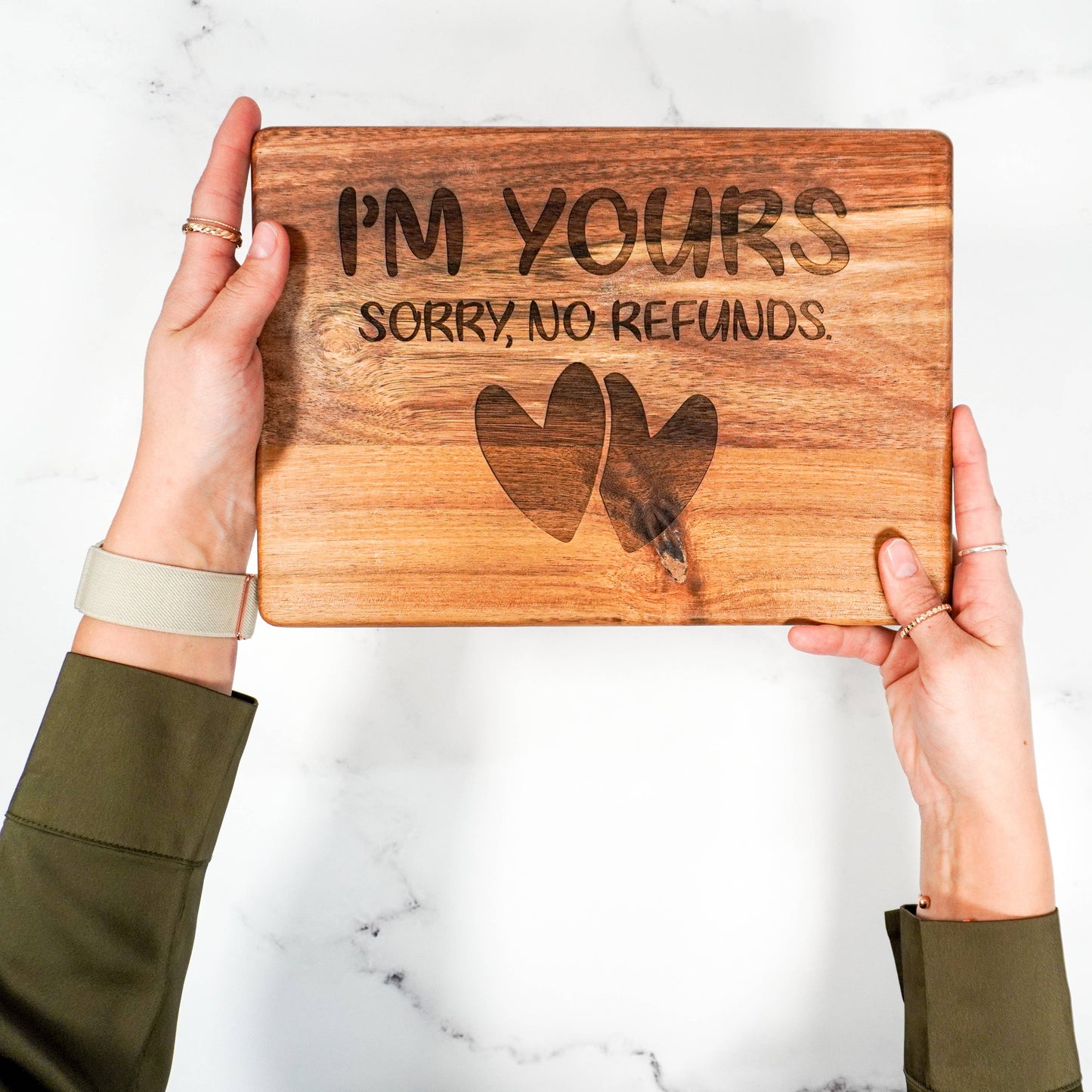 Engraved Wood Board - I'm yours, sorry no refunds