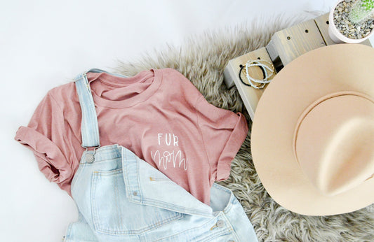 Fur Mom Boyfriend Tee - Mauve
